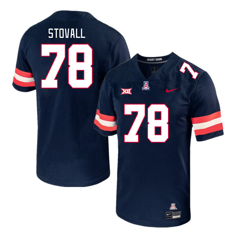 Arizona Wildcats #78 Grayson Stovall Big 12 Conference College Football Jerseys Stitched Sale-Navy